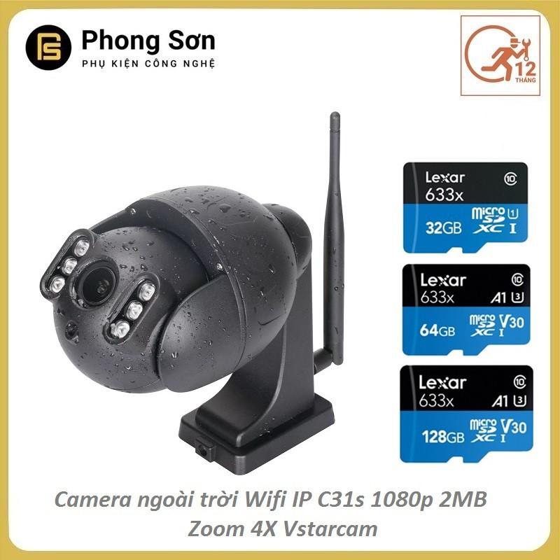 Camera Wifi IP ngoài trời C31S 1080p - 2MB zoom 4X Vstarcam - Có ghi âm thanh - Hàng Chính Hãng