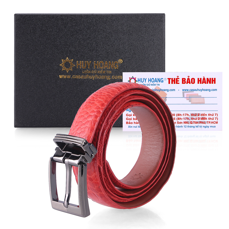 Thắt Lưng Nữ Da Đà Điểu Trơn Huy Hoàng HT5413 - Đỏ