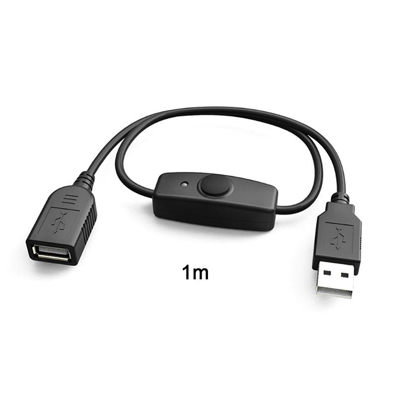 Đồng bộ hóa dữ liệu 0,5/1m Dây nối dài USB 2.0 Cáp nối dài USB có công tắc BẬT TẮT Đèn báo LED cho Raspberry Pi PC Quạt USB Đèn LED Màu sắc: 100cm
