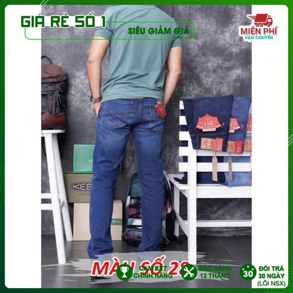 Quần Bò Jeans Nam ống suông, co dãn, loại túi chéo Cambodia (mã 27-28-29)