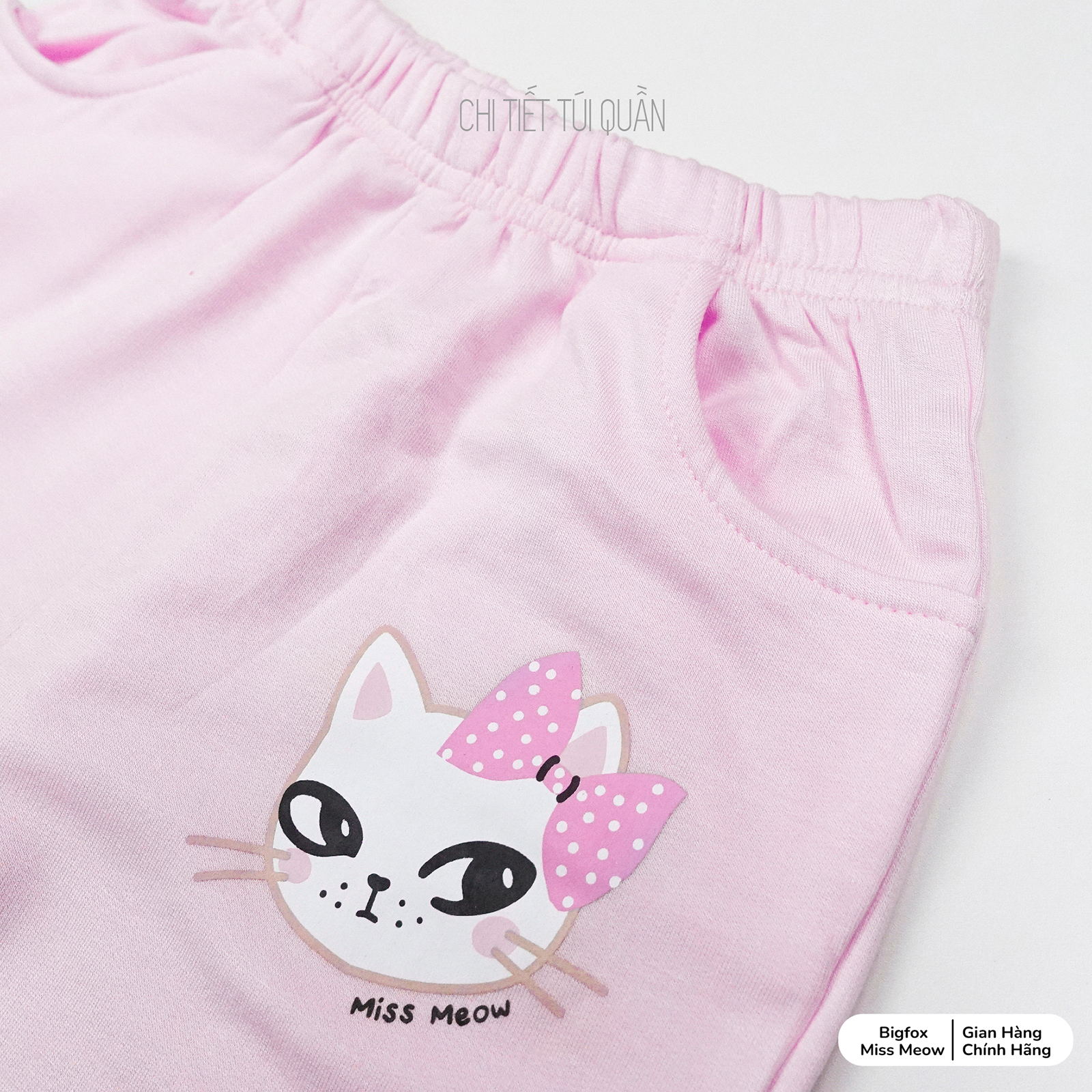 Bộ thu đông cho bé gái Bigfox Miss Meow dài tay chất nỉ, da cá style Hàn Quốc dễ thương size đại trẻ em 3,7,11 tuổi 30kg