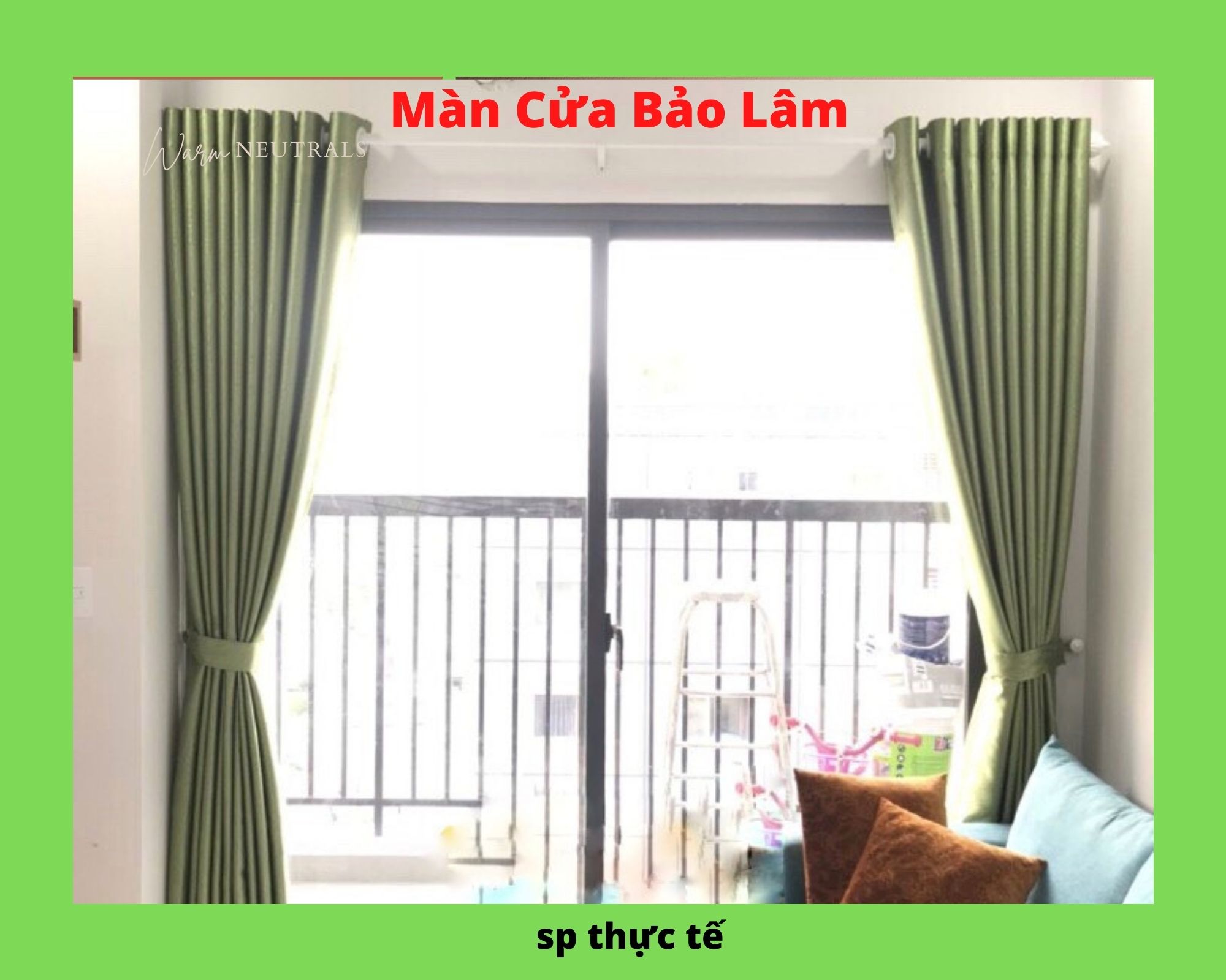 Rèm Cửa Sổ , Rèm cửa chống nắng, cản sáng - Màu Xanh Cốm