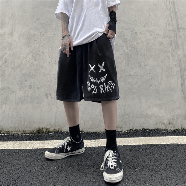 Quần Short Đùi Mặt Cười XX unisex MONSTERX thể thao basic nam nữ oversize phong cách đường phố Hàn Quốc Ulzzang