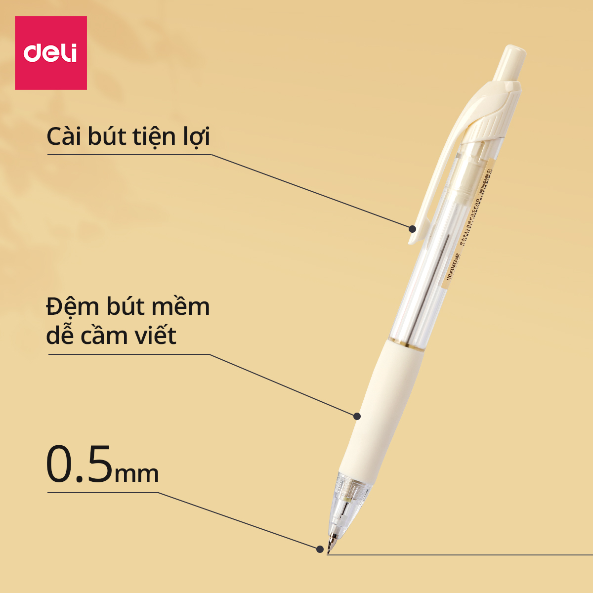 Bút Chì Kim Bấm Kèm Đầu Tẩy Deli - Ngòi 0.05mm Cao Cấp Phụ Kiện Văn Phòng Học Sinh Sinh Viên
