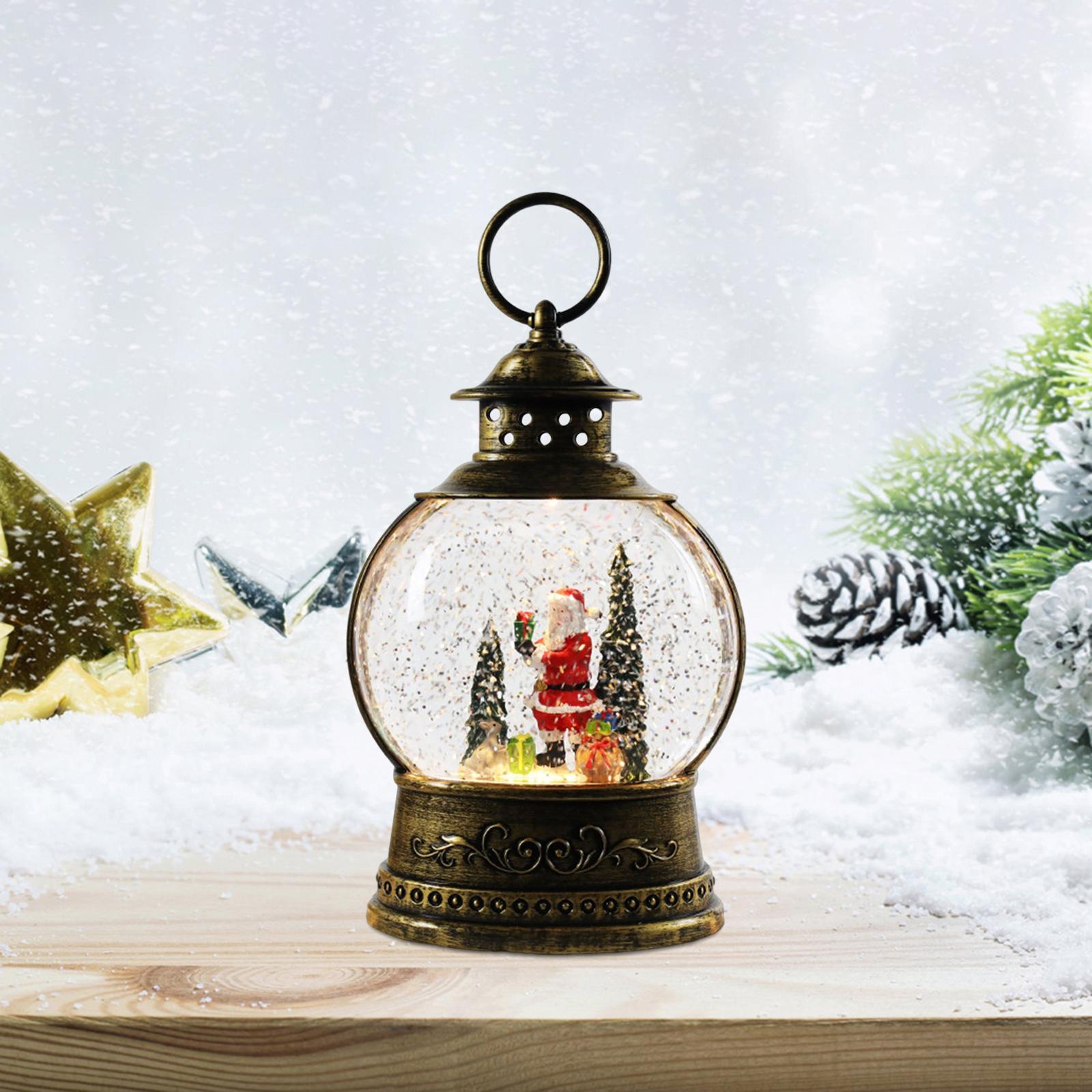 Christmas Snow Lantern Music Box Toy for Tabletop Festival Decor