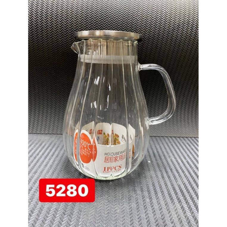 Bình nước thủy tinh, bình đựng nước nắp inox