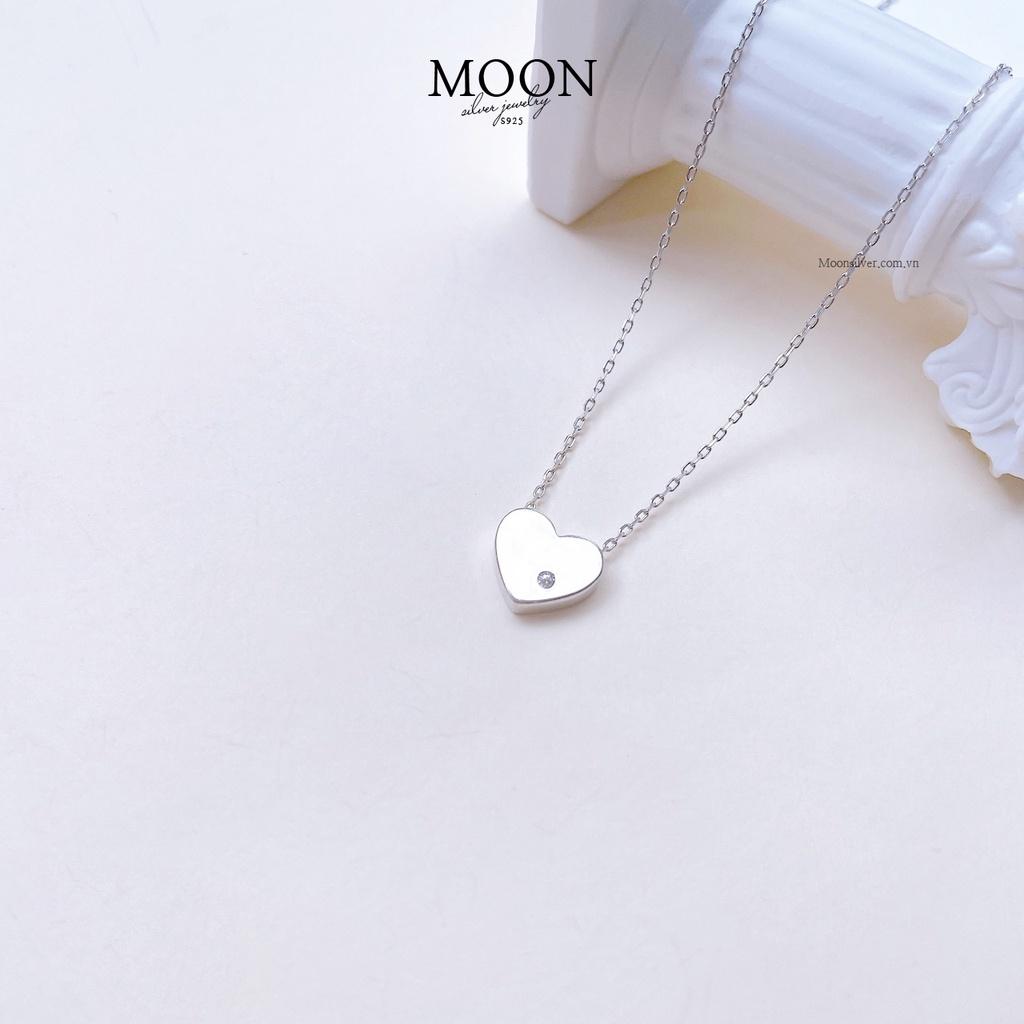 Dây chuyền bạc trái tim đính đá