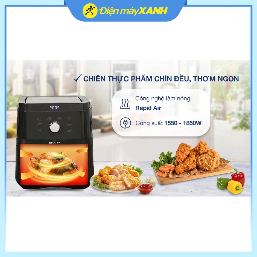 Nồi chiên không dầu Sharp KF-AF60EV-BK 6 lít - Hàng Chính Hãng