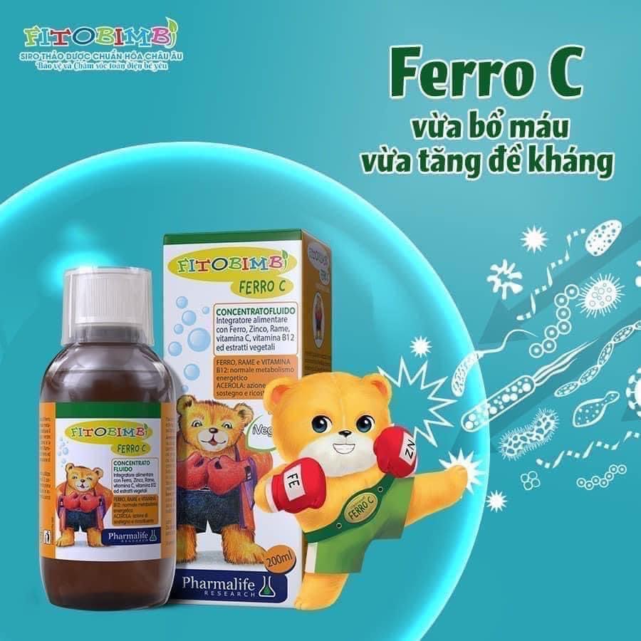 Fitobimbi Ferro C Bổ Sung Sắt, Kẽm, Vitamin C 200ml Kèm Quà Tặng