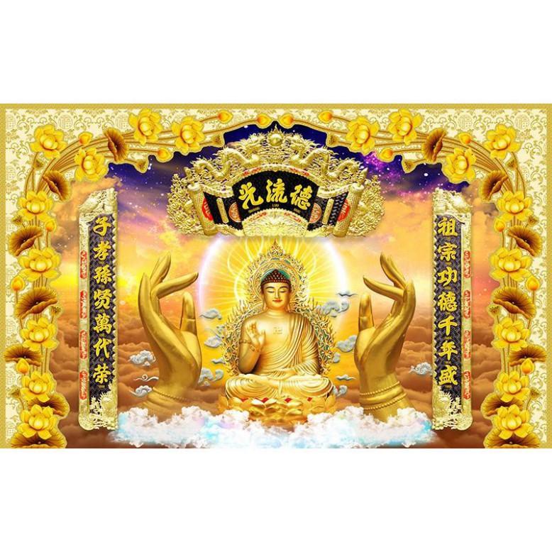 Tranh dán tường Tranh trang trí bàn thờ phật adida UD1108