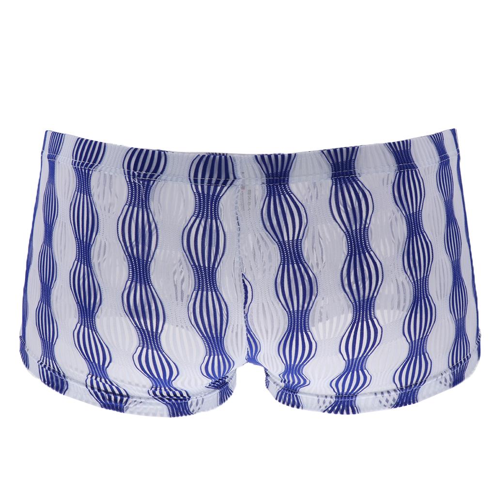 26-35inch Men's Sexy Open Pouch See Through Underwear Boxers Brief UnderUnderpants Gifts