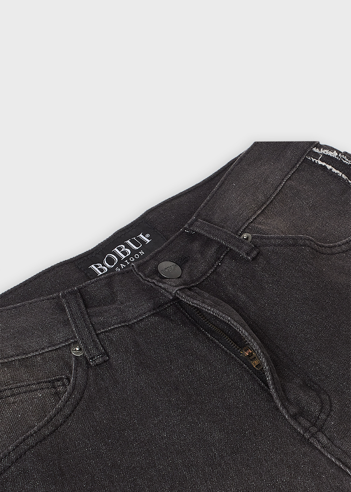RELAXED FLARE DENIM/ WASHED BLACK