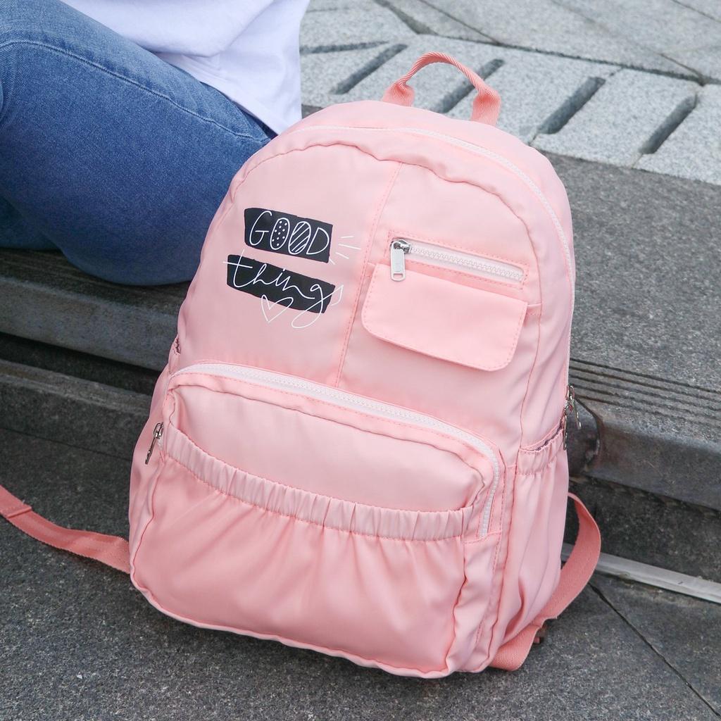 Balo học sinh thời trang, chất dù cao cấp, màu pastel - BOM