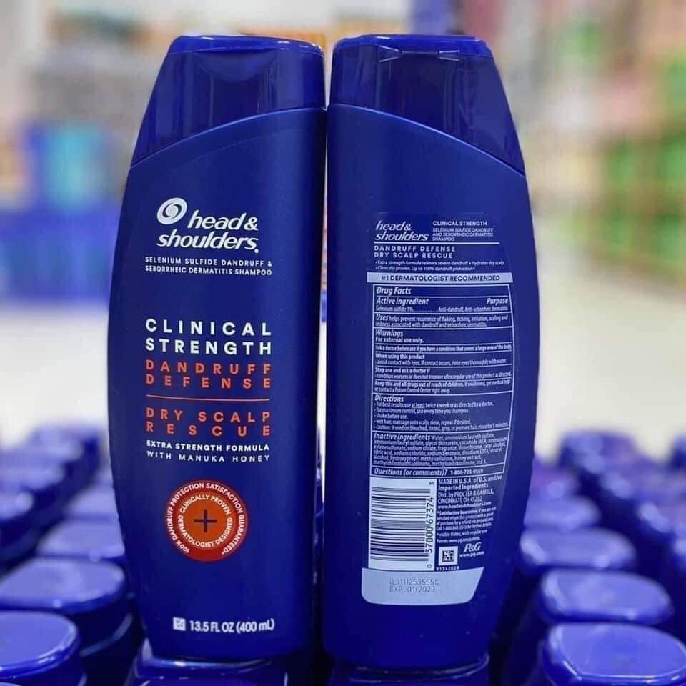 Combo 2 chai Dầu gội đầu Head&amp;Shoulders Clinical Strength Shampoo (400ml/chai x 2)