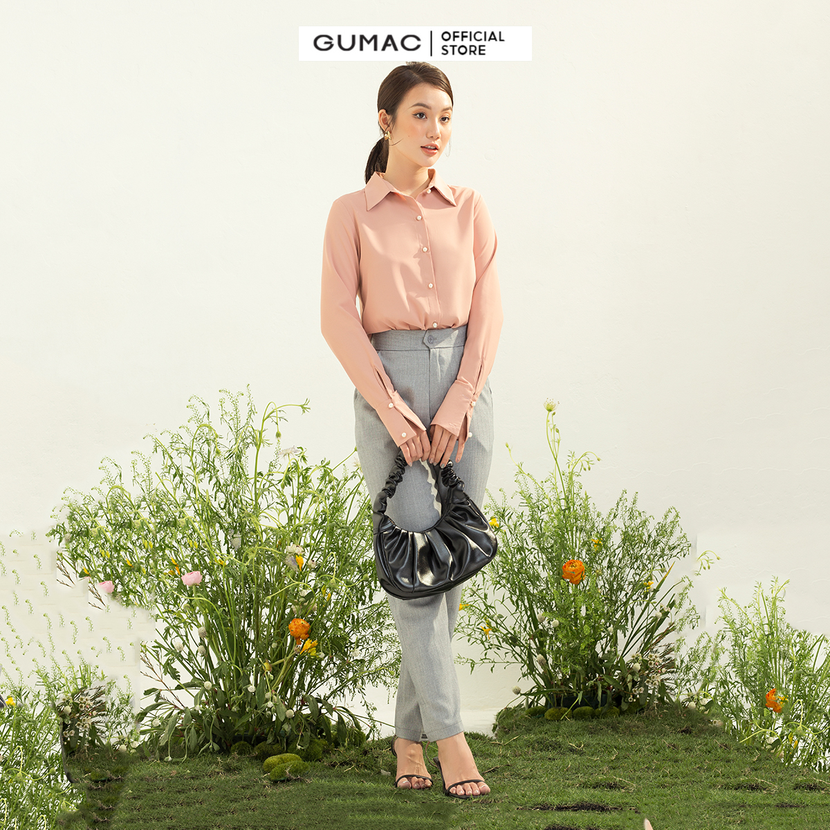 Quần tây nữ GUMAC QC03002 form cơ bản chạy sọc