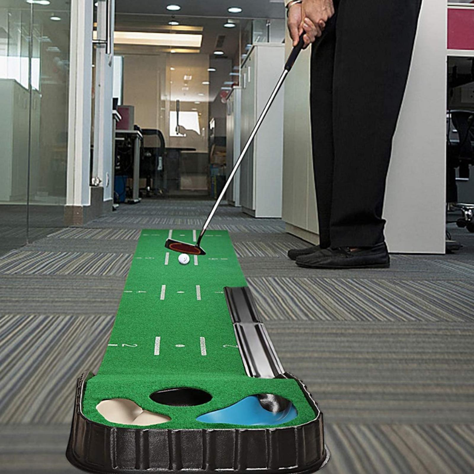 Golf Putting Mat, Golf Hitting Mat Blanket, Exerciser Training Equipment Golf Putter Trainer Golf Practice Mat for Office Home Backyard