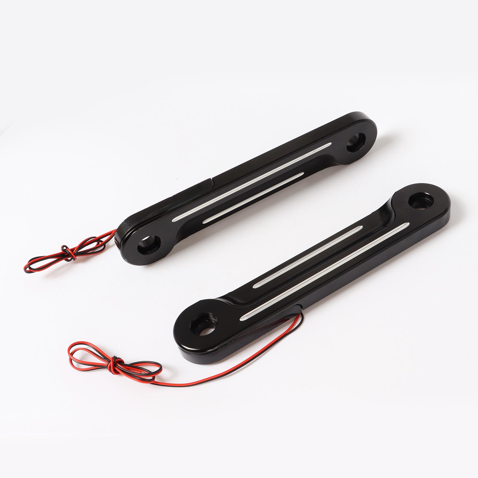 One Pair Motorcycle Front LED Flush Fork Turn Signals Brackets for Harley Touring 1998-Up, Electra Glide 1997-2013, Tri Glide 1997-2013