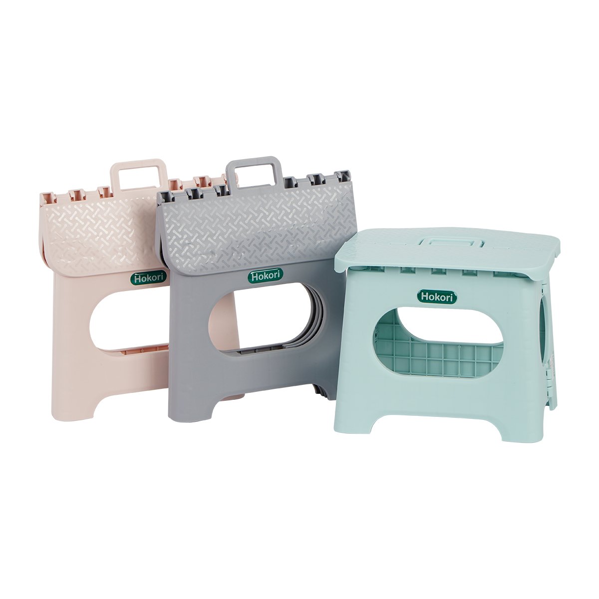 Ghế đẩu mini xếp gọn HOKORI nhựa VIỆT NHẬT cao cấp - Quai xách, đôn kê chân size lớn- Hàng chính hãng