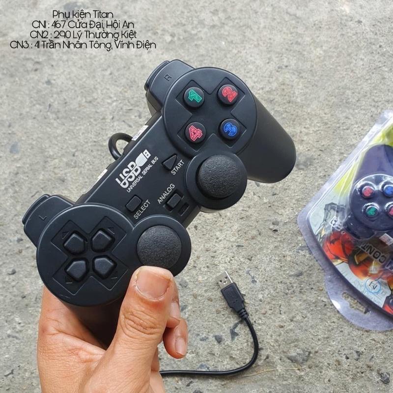 Tay cầm gamepad cho máy tính PC, laptop : cắm cổng USB tương thích tốt cho Windows, Mac