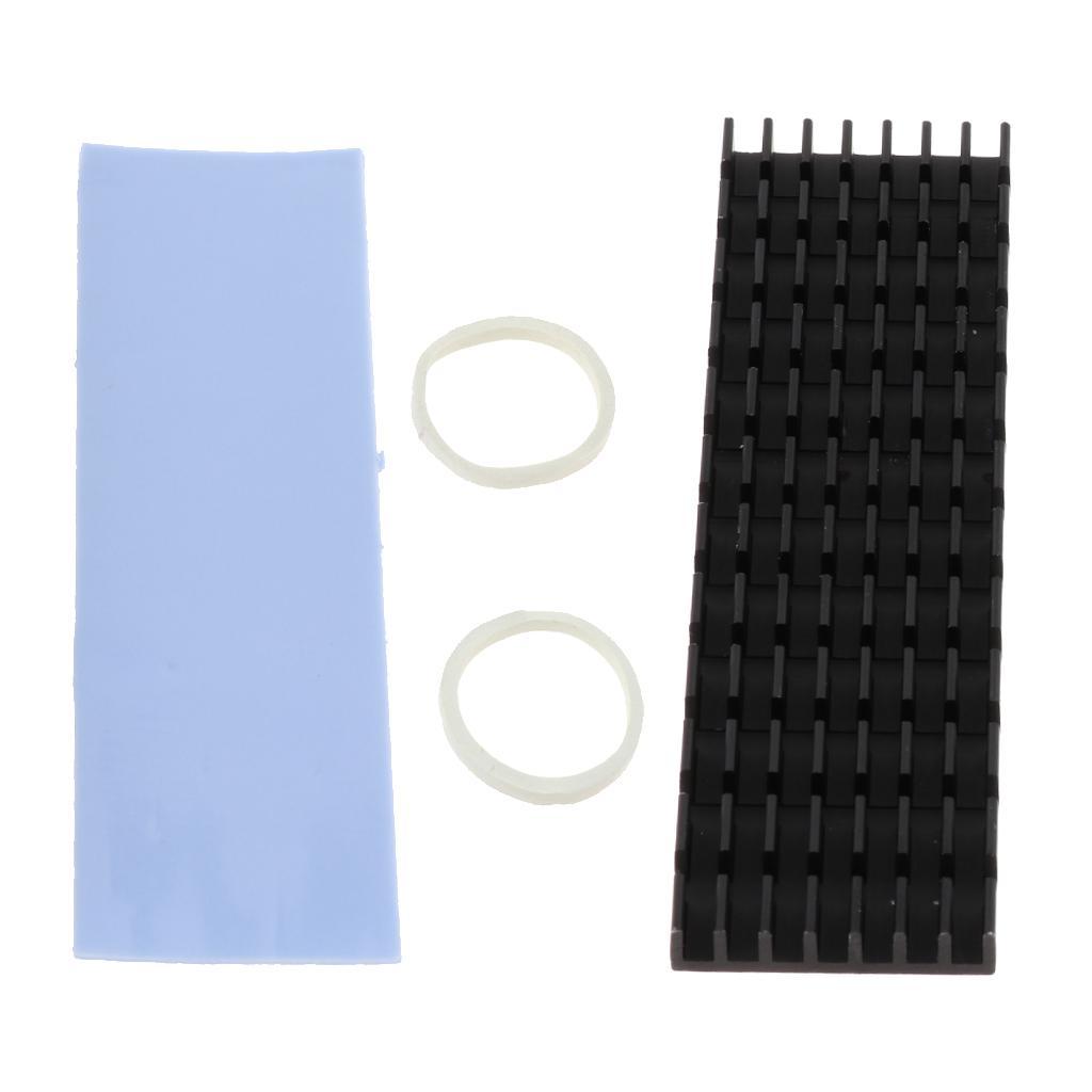 2Pcs M.2 NVMe 2280 PCI-e SSD Aluminum Heat Sink Cooler Thermal Pad Radiator