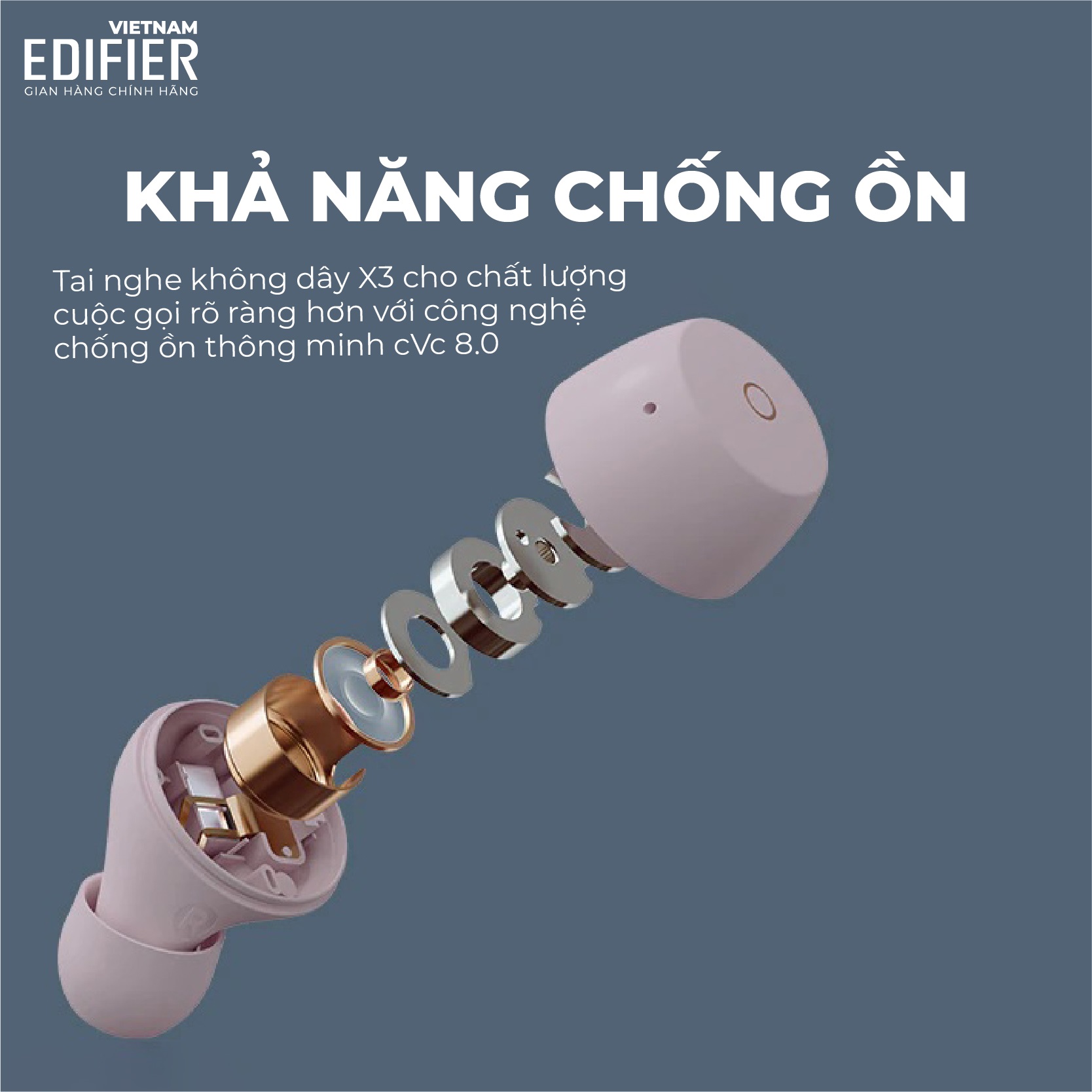 Tai nghe Bluetooth 5.0 EDIFIER X3 To-U Âm thanh Stereo - Chống nước IPX5 - Hàng chính hãng