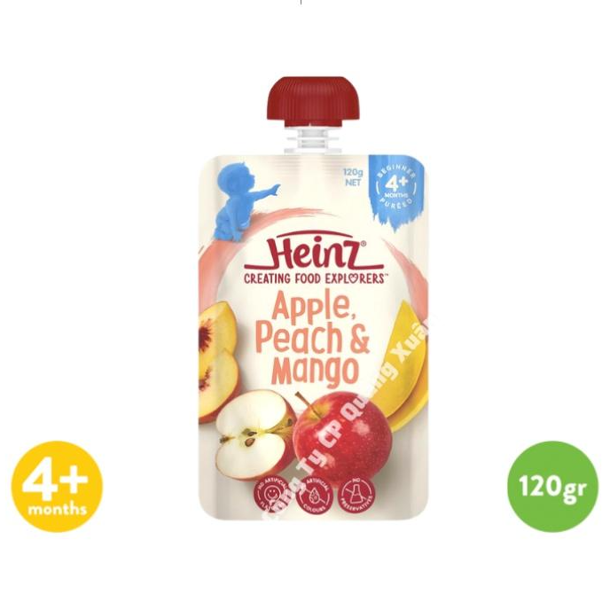 Túi Dinh Dưỡng Táo, Đào Và Xoài Nghiền HEINZ 120g