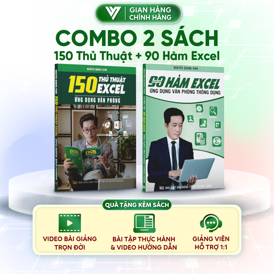 Combo 2 sách 150 Thủ Thuật Excel và 90 Hàm Excel ĐÀO TẠO TIN HỌC Chuyên Ứng Dụng Văn Phòng
