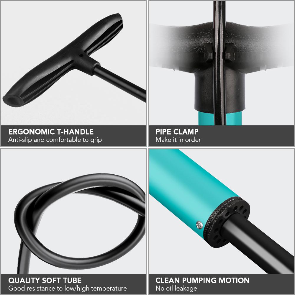 Ống bơm hơi dành cho xe đạp với máy đo Presta & Van Schrader 140-160 PSI