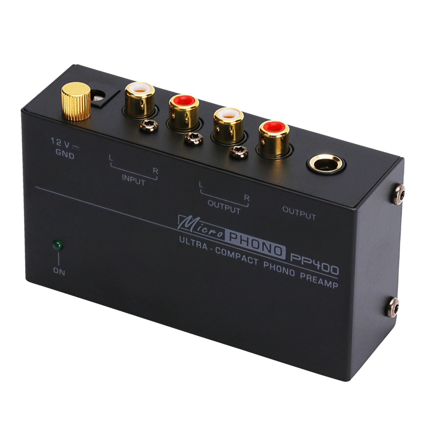 Phono Preamp Turntable Preamplifier ,Turntable Amplifier Preamp ,Low Noise DC 12V 1/4" TRS ,Record Player Preamplifier for Speakers Computers