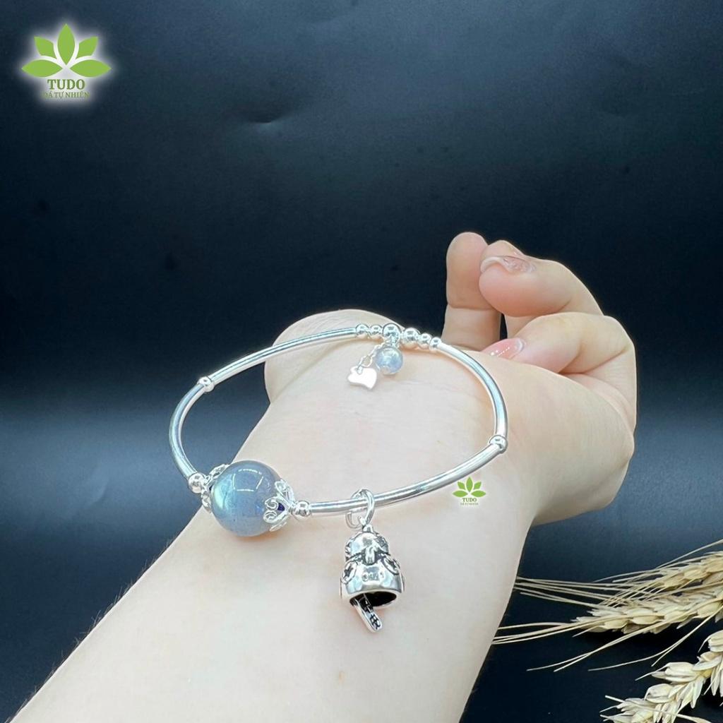 Vòng Tay Nữ Đẹp - Vòng Phong Thủy Mệnh Thủy TUDO VCBXACU Charm Bạc Mèo Thần Tài B8K400