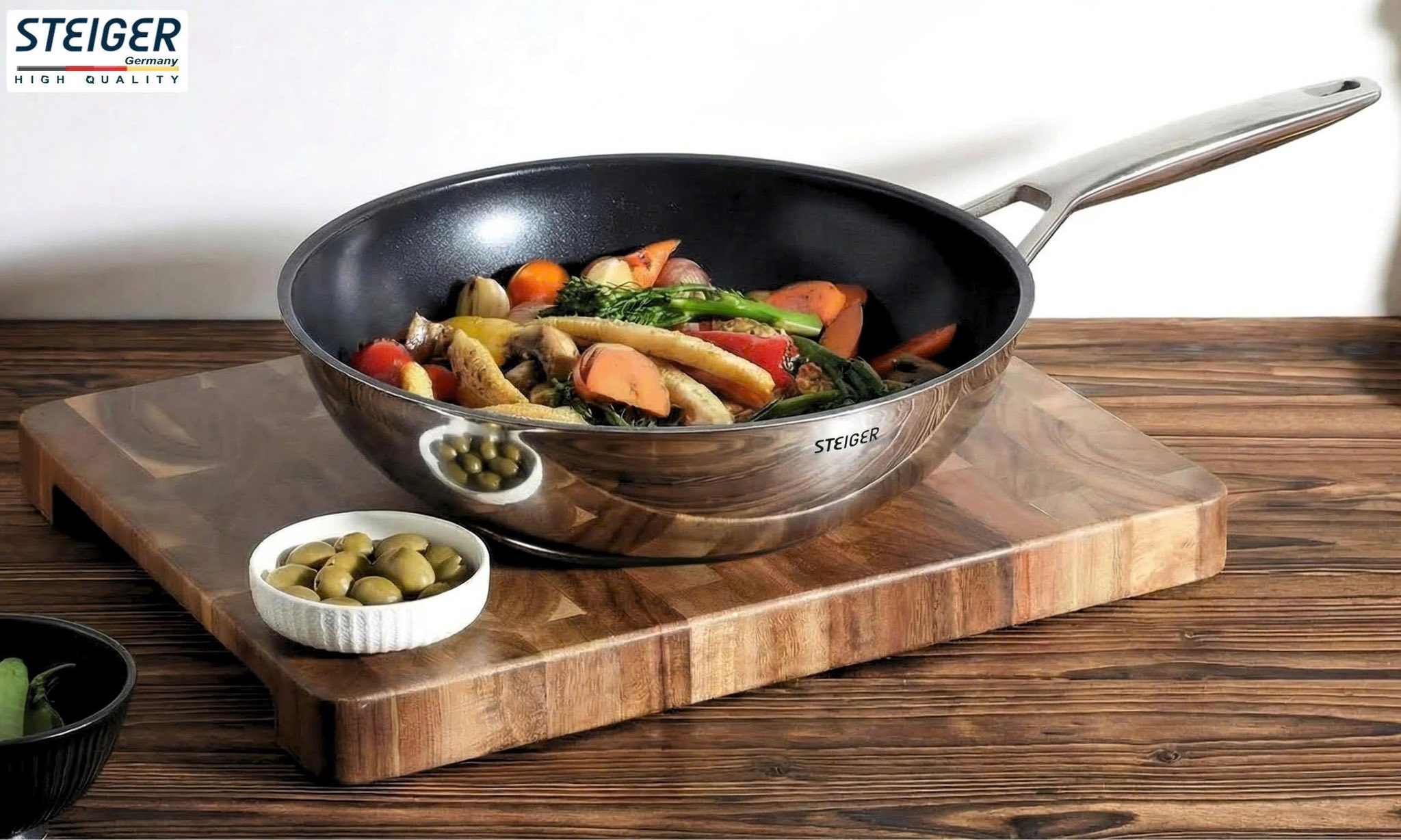 CHẢO XÀO STEIGER TITANPRO WOK 28CM hàng chính hãng
