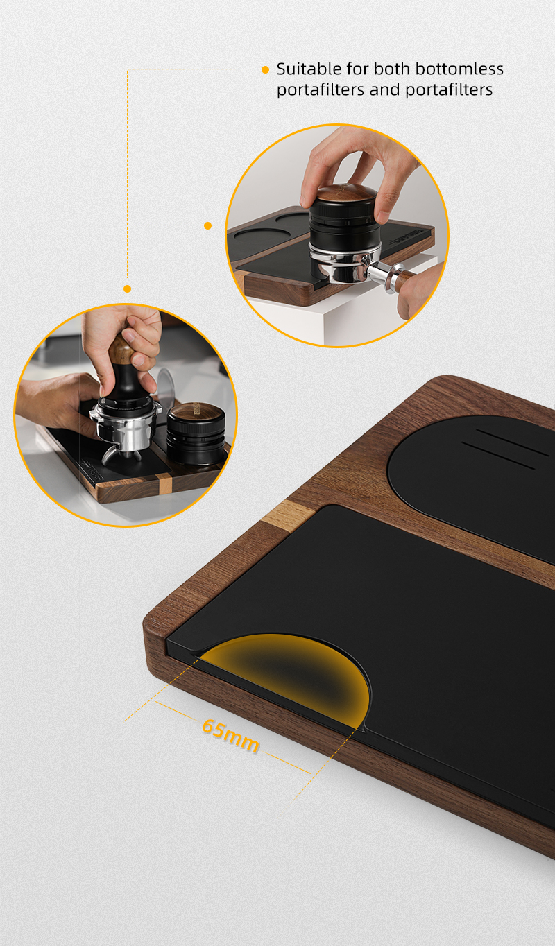 Tấm Lót Hỗ trợ Nén Cà Phê Bằng Gỗ MHW-3BOMBER| WOOD TAMPING BASE