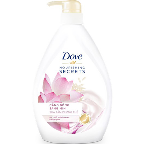 Sữa Tắm Dưỡng Thể Từ Thiên Nhiên 530G Dove Căng Bóng Sáng Mịn Với Chiết Xuất Hoa Sen Và Nước Gạo