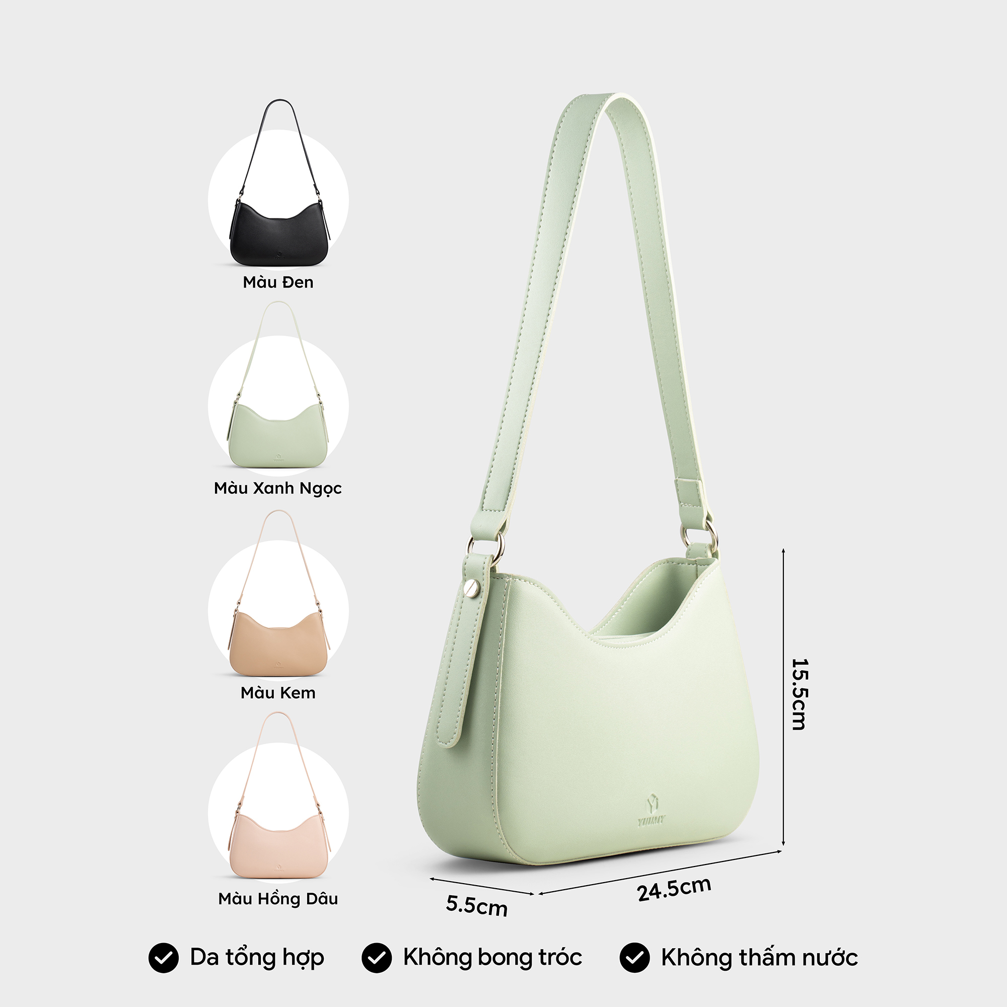 Túi Yuumy ( Thời trang nữ thiết kế đơn giản size 25 - Túi đeo vai da Seasand YN266 )