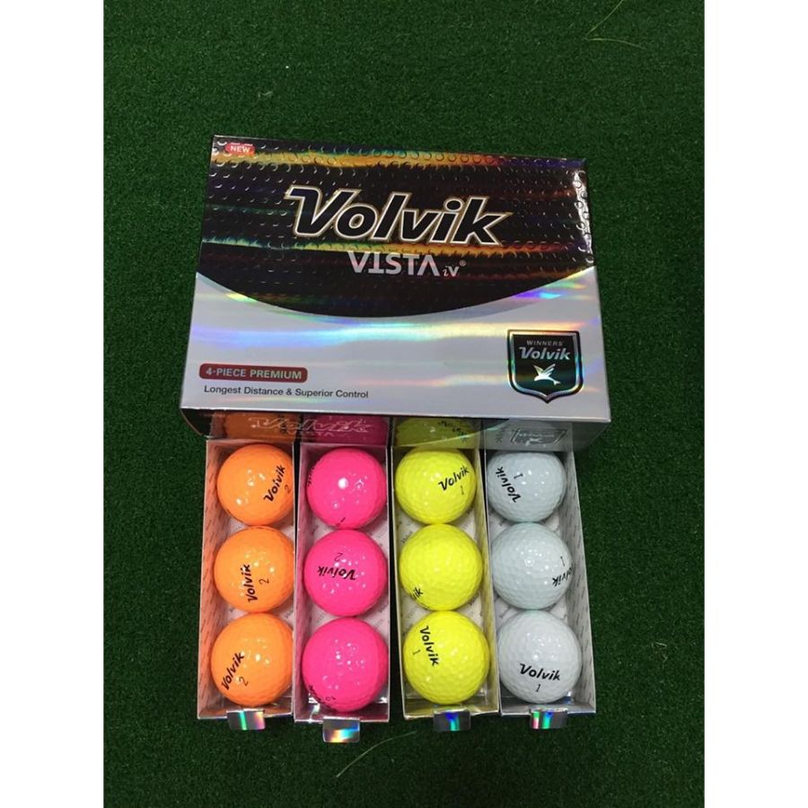 BÓNG GOLF VOLVIK VISTA - GIAO MÀU NGẪU NHIÊN - 1 HỘP 12 QUẢ