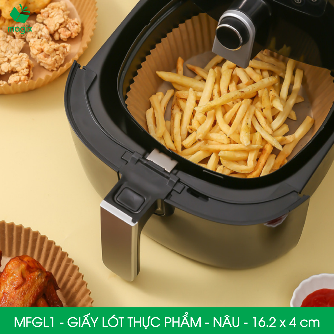 MFGL1 - 16.2x4cm - Combo 50 miếng giấy lót nồi chiên không dầu, giấy nến chống dính, chịu nhiệt cao