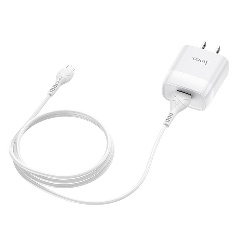 Bộ Củ Cáp Sạc Micro-USB Hoco C72 Cho Samsung, Xiaomi, Oppo,... Sạc Nhanh Tối Đa 2.1A - Hàng Chính Hãng