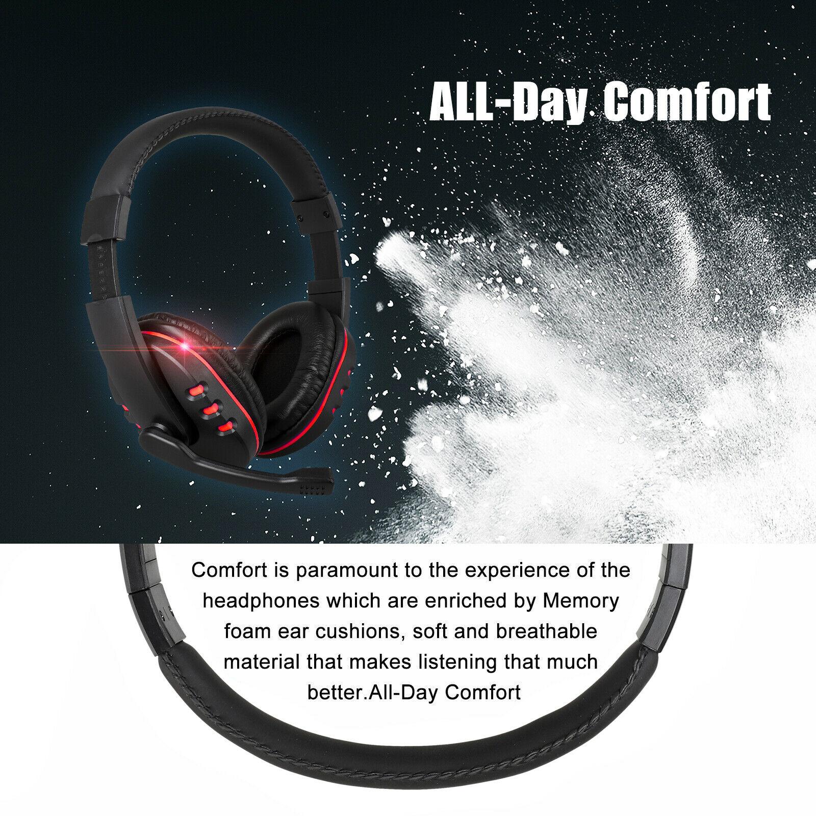 Pro Game Thủ Micro Tai Nghe Tai Nghe Chụp Tai Cho PS5 PlayStation 4 Xbox One & Máy Tính Máy Tính Đỏ Tai Nghe