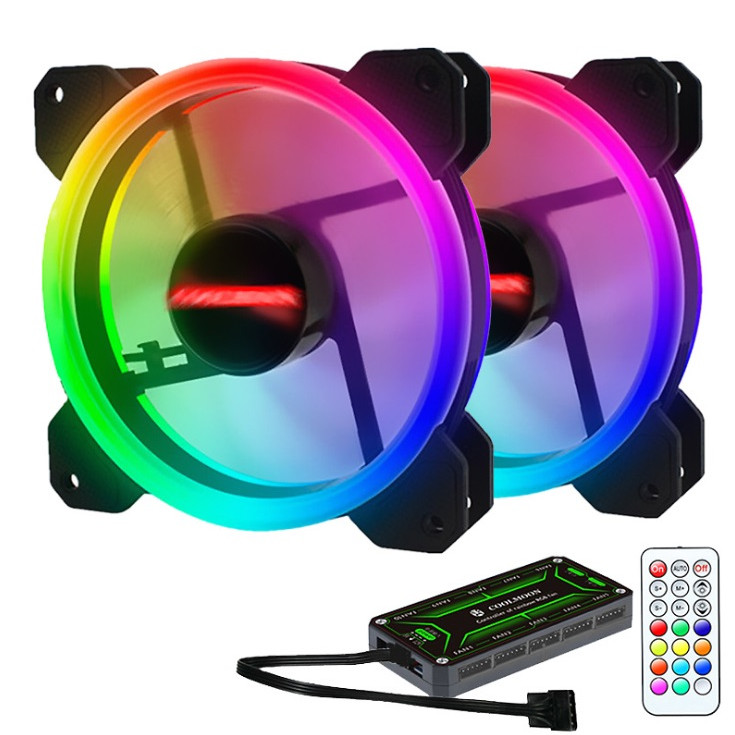 Bộ 2 Fan + Khiển Coolmoon RGB V2 - Hàng nhập khẩu