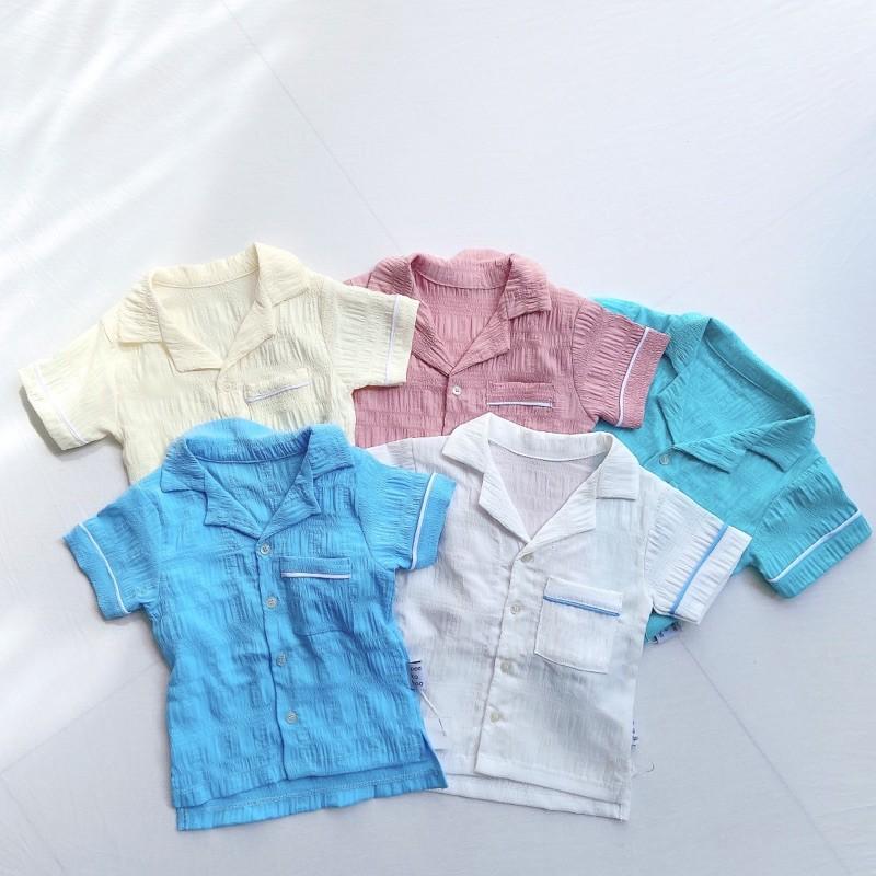 Mẫu sơ mi đũi cho bé