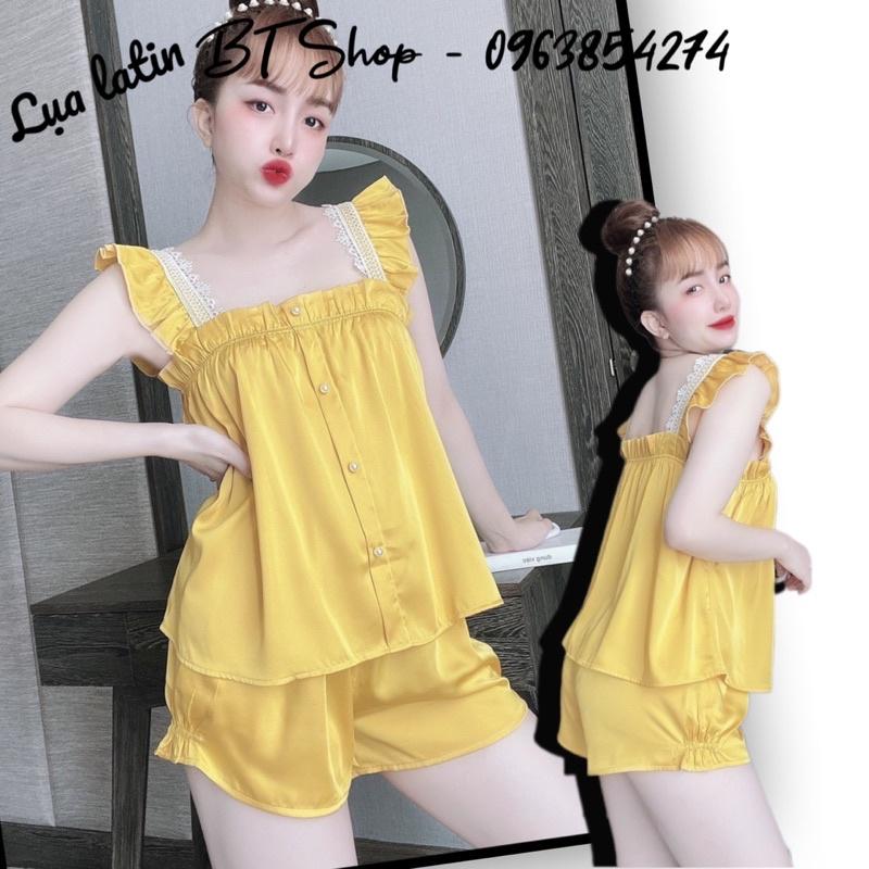 Đồ ngủ mặc nhà lụa latin trơn đùi freesize 42-57kg