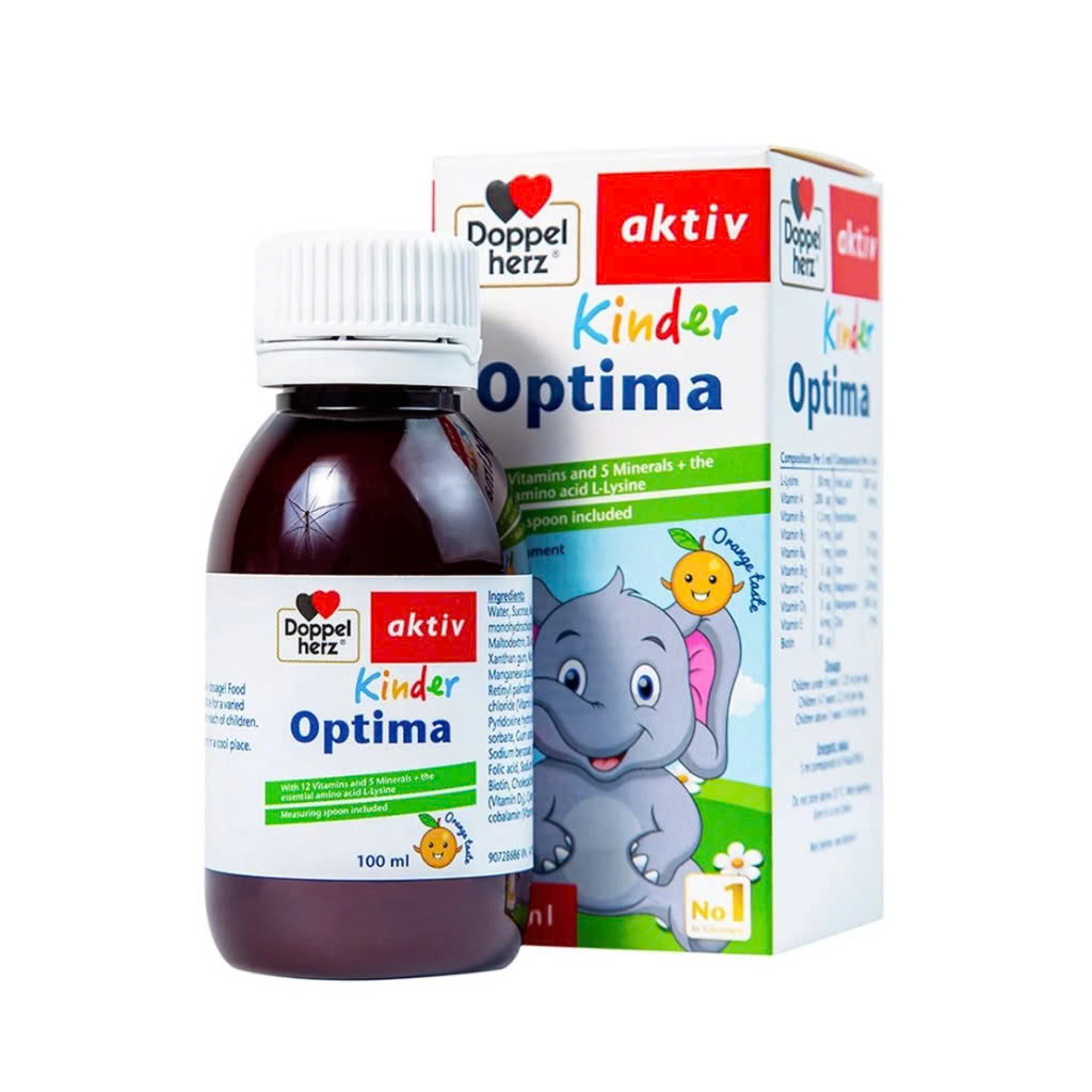 Siro bổ sung vitamin cho bé Doppelherz Kinder Optima hỗ trợ giúp bé ăn ngon 100ml