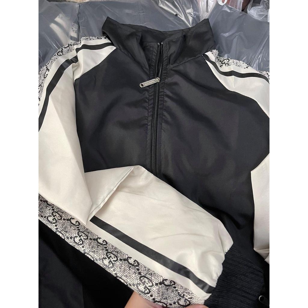 Áo Khoác Bomber Jacket Cổ Bẻ Chất Dù 2 Lớp Style Bóng Chày Phối Tay Unisex Nam Nữ Couple Ulzzang Hot Trend, Áo Khoác Bomber Jacket Form Rộng Vải Khaki Dày Dặn Ulzzang Unisex