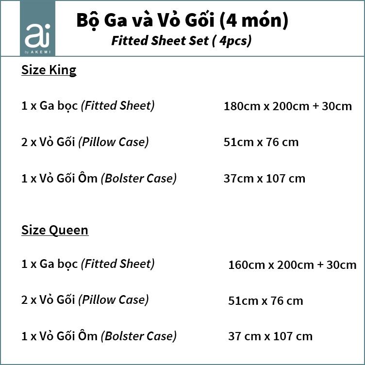 Bộ Ga và Vỏ Gối Ai by AKEMI Colourdream Tamaya, 4 món
