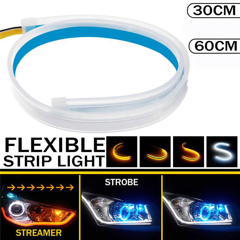 Bộ 2 Đèn Led Streamer Dán Đèn Xe Xi Nhan Nháy Đuổi 30Cm