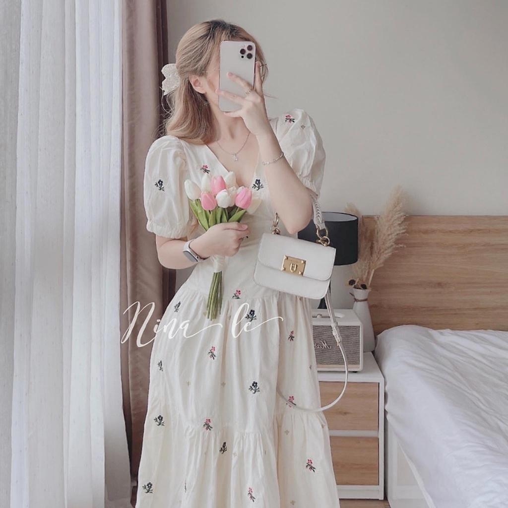 Đầm váy nữ maxi lụa hoa đơn giản, nhẹ nhàng dành cho các tiểu thư đi chơi, đi biển siêu xinh