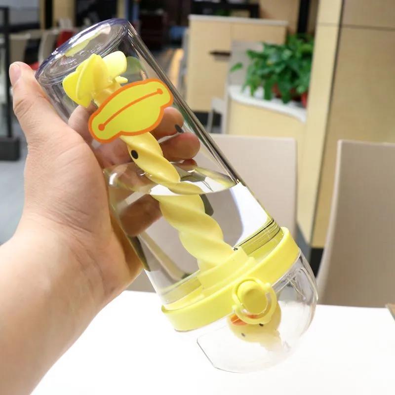 500Ml Bình Lắc Thể Thao Xe Đạp Nước Có Ống Hút Kawaii Gấu Du Lịch Trà Nước Sữa Di Động Dễ Thương Trẻ Uống chai
