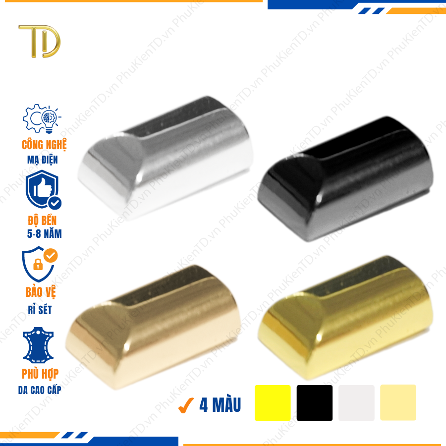 Chốt chặn dây kéo, Chặn đầu dây kéo túi xách, Đầu chặn dây khóa túi xách mạ điện độ bền 5-8 năm