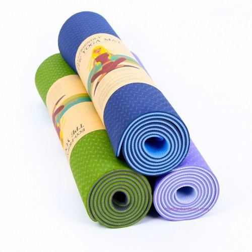 Thảm tập yoga, gym, thể dục tại nhà TPE Đài Loan cao cấp, chống trơn trượt, êm ái khi sử dụng