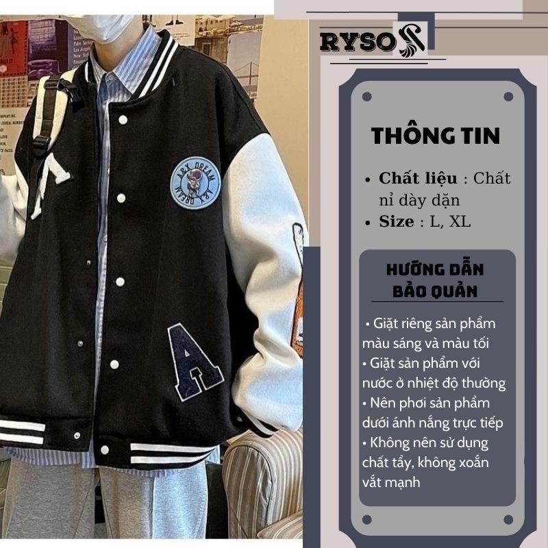 Áo khoác form dáng bóng chày rộng rãi thoải mái chất nỉ cao cấp,Áo khoác hoodie dáng rộng in hình phong cách thu đông cho nam